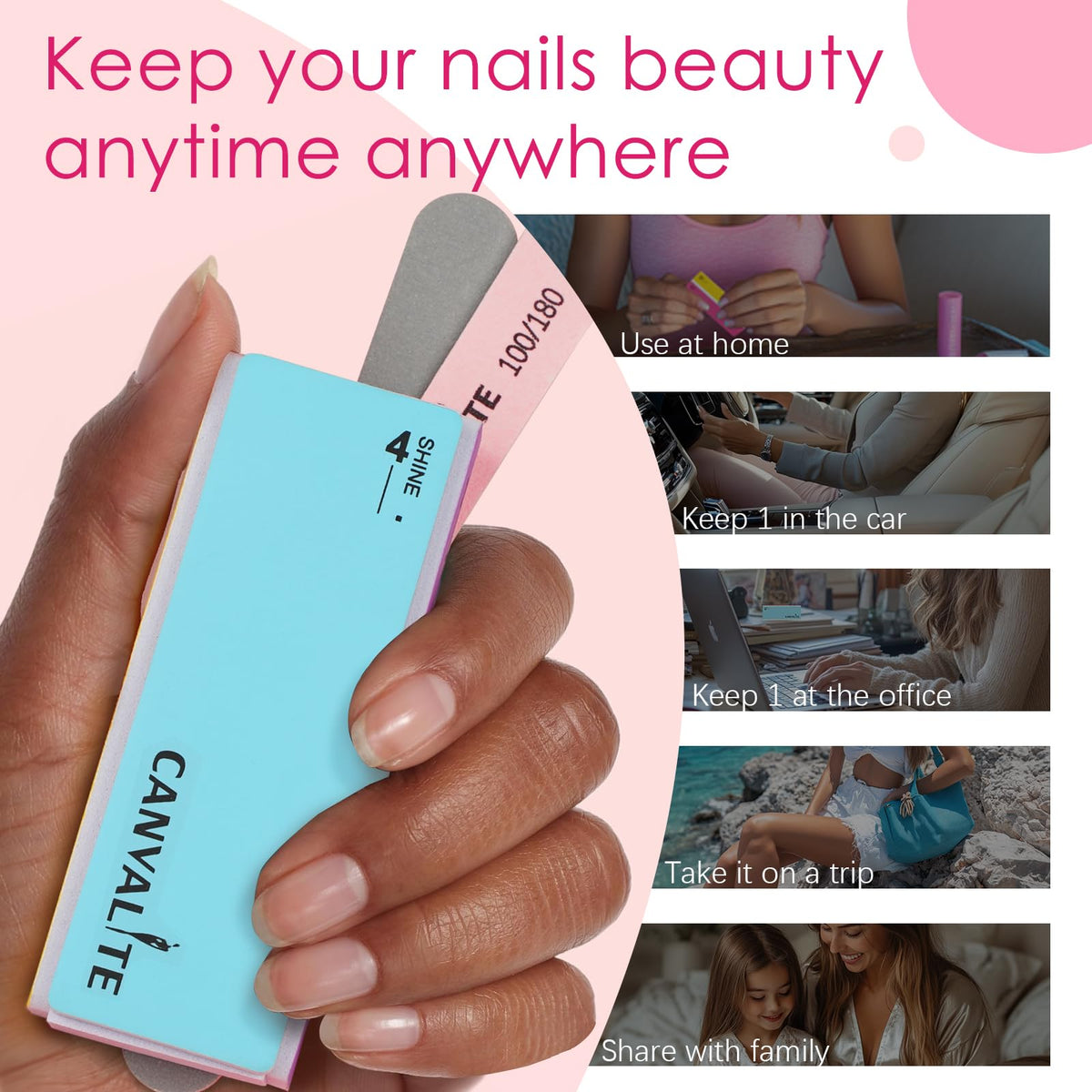 CANVALITE colorful kit array presented as a gift-ready manicure set