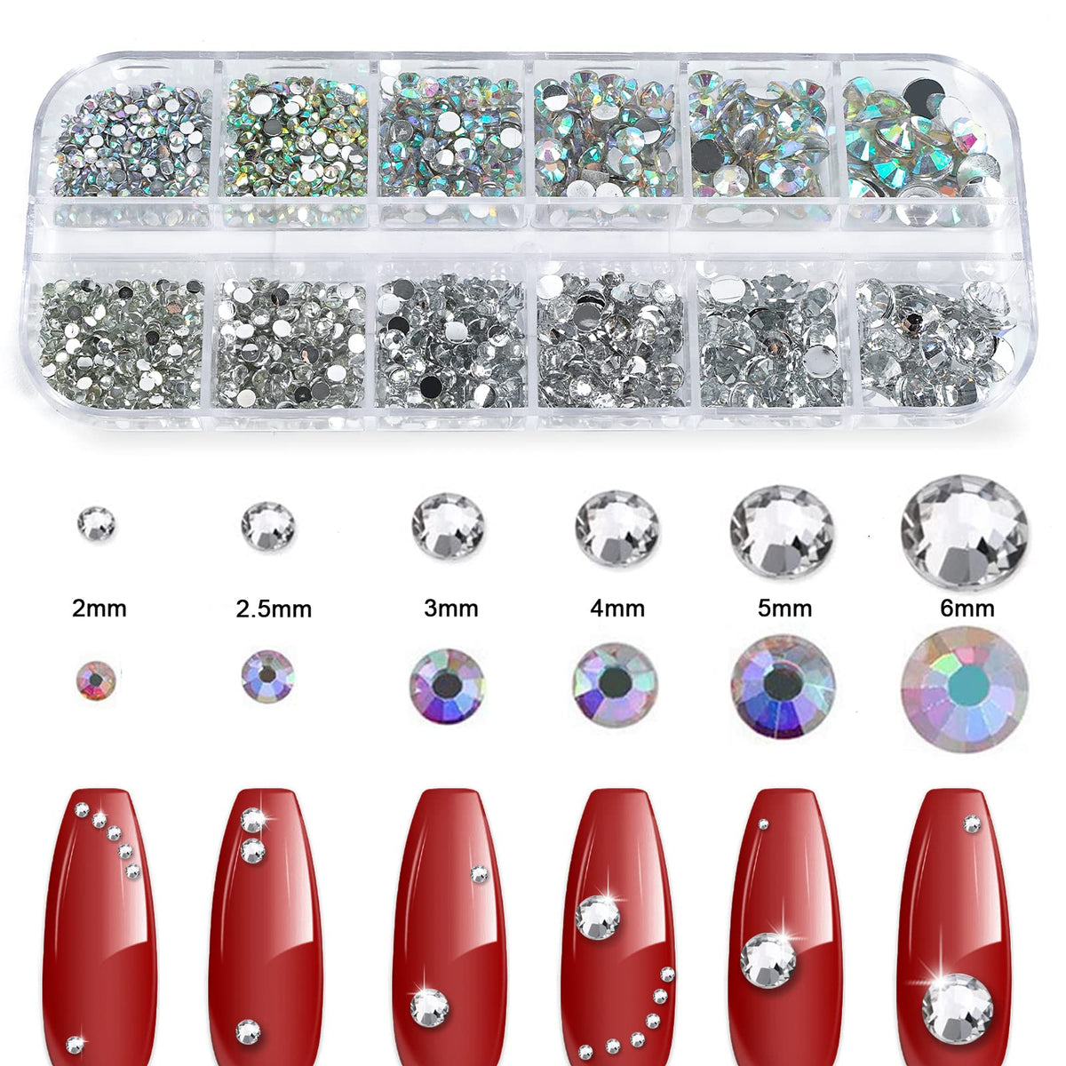 CANVALITE divided storage box open with separated stones for neat organization