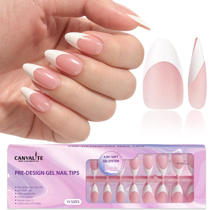 CANVALITE front packaging showing 300-piece French tip set and quick application benefit