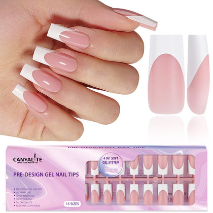CANVALITE front packaging showing 300-piece French tip set and quick application benefit