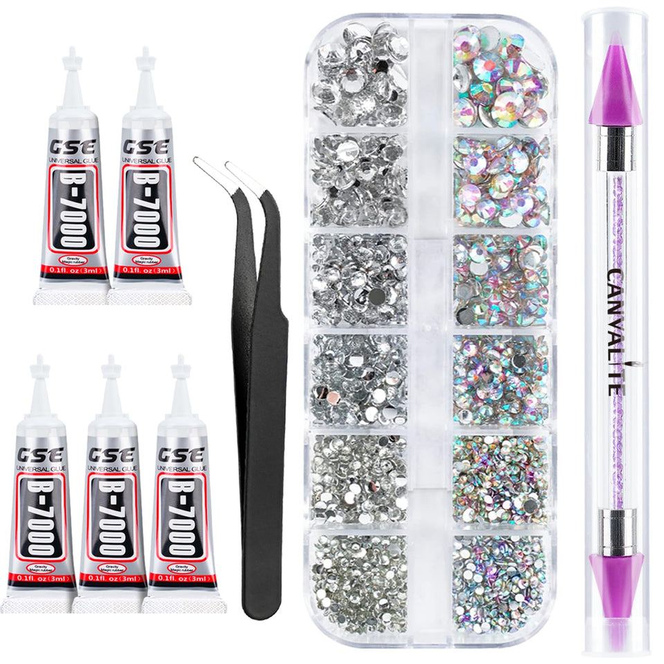 CANVALITE front packaging showing full rhinestone kit and tools for easy selection
