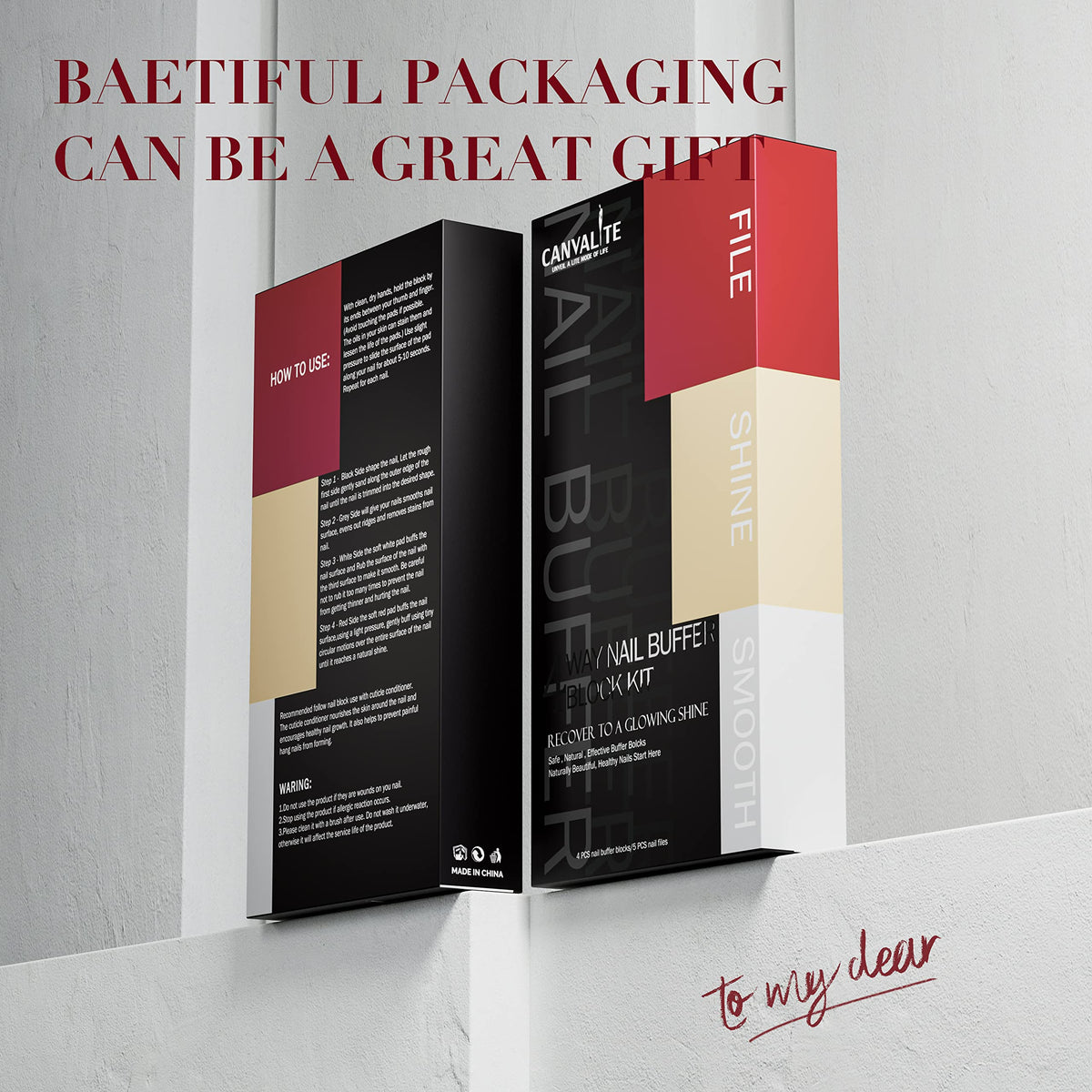 CANVALITE on bathroom vanity staged for home grooming routine convenience benefit
