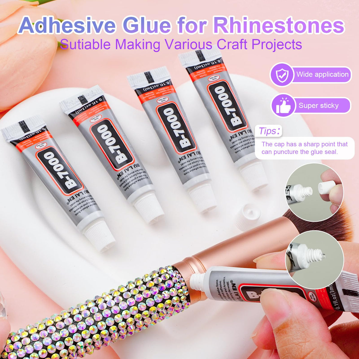 CANVALITE rhinestones applied to a fingernail showcasing precise nail art detail and shine