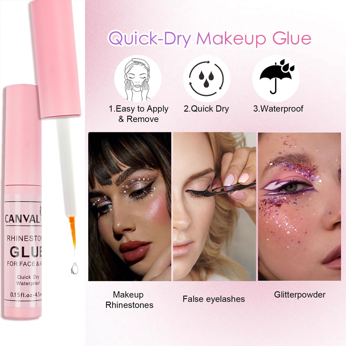 CANVALITE wax picker lifting a small gem for precise placement on skin