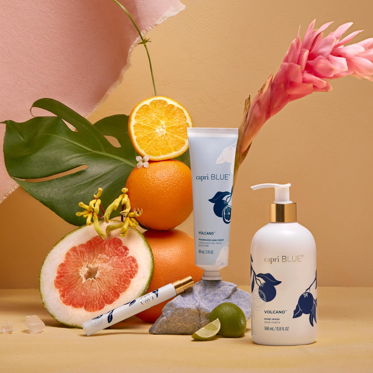 Capri Blue foamy lather texture on hand, shows moisturizing plant-based glycerin benefit