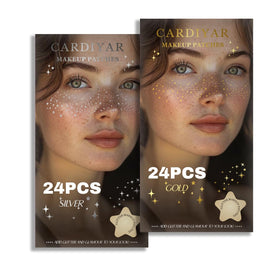 Cardiyar front packaging showing 24pcs glitter freckles and gift-ready box benefit convenience