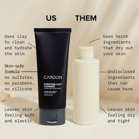Cardon ingredient label closeup showing cactus extract and clays