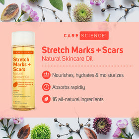 Care Science back label listing natural ingredients and no-paraben benefit
