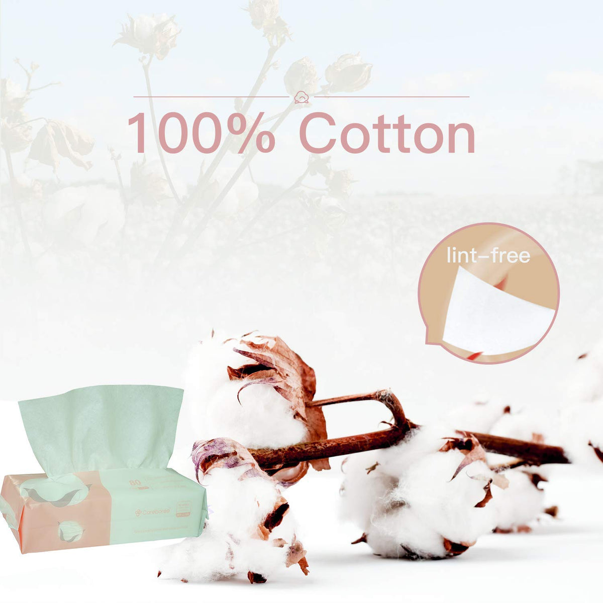 careboree close-up of cotton texture highlighting extra absorbency
