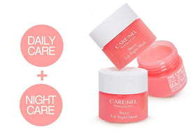 CARE:NEL using lip mask at night showing overnight hydration benefit