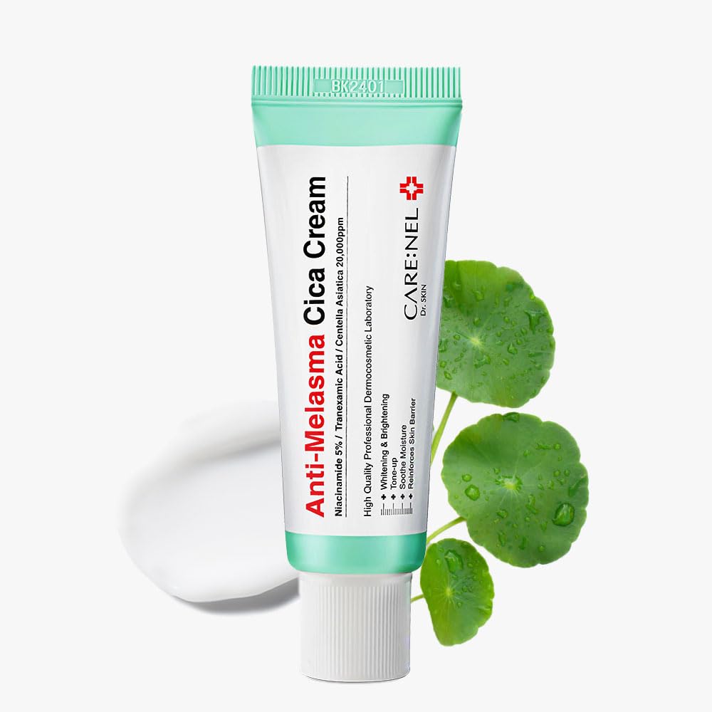 CARE:NEL front packaging showing melasma treatment cream and clear benefits