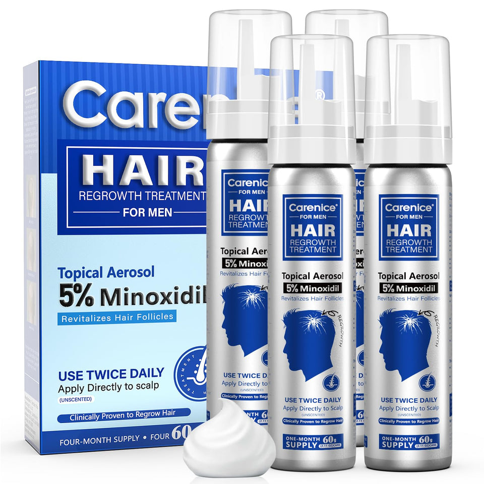 CARENICE front packaging showing foam can and label benefits