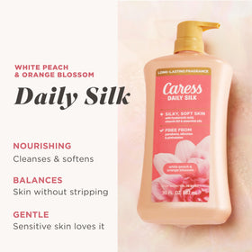 Caress pump top close-up demonstrating easy dispensing and convenience