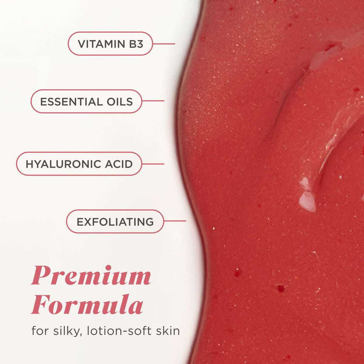 Caress exfoliating beads close-up showing gentle buffing action