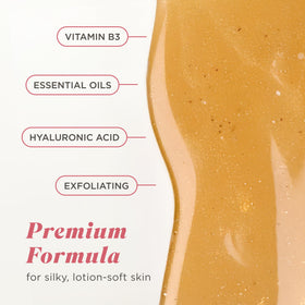 Macro view of Caress gentle exfoliating granules for smoother skin