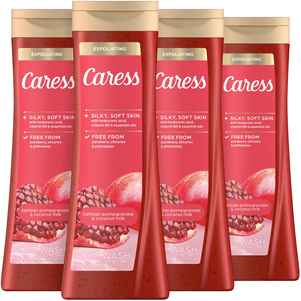 Caress front packaging showing scent and benefit of soft skin