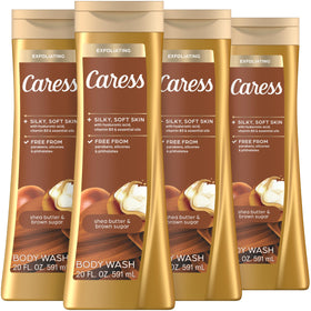 Caress bottle front packaging showing shea butter brown sugar fragrance benefit