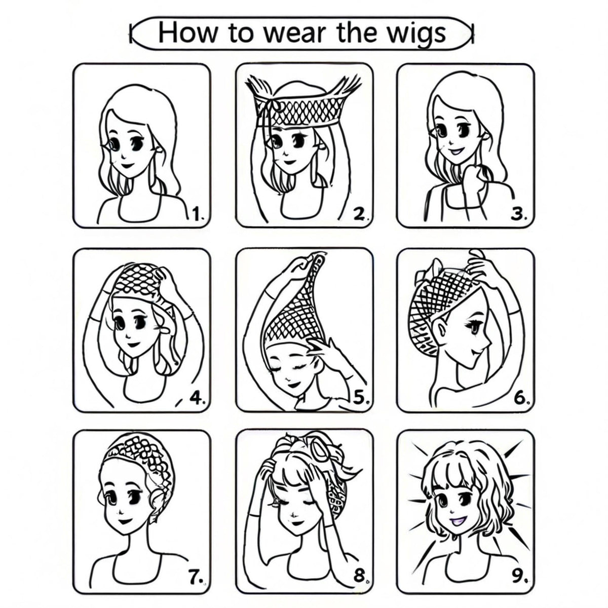 Cariniss size and cap detail displaying rose hair net and adjustable straps for comfort