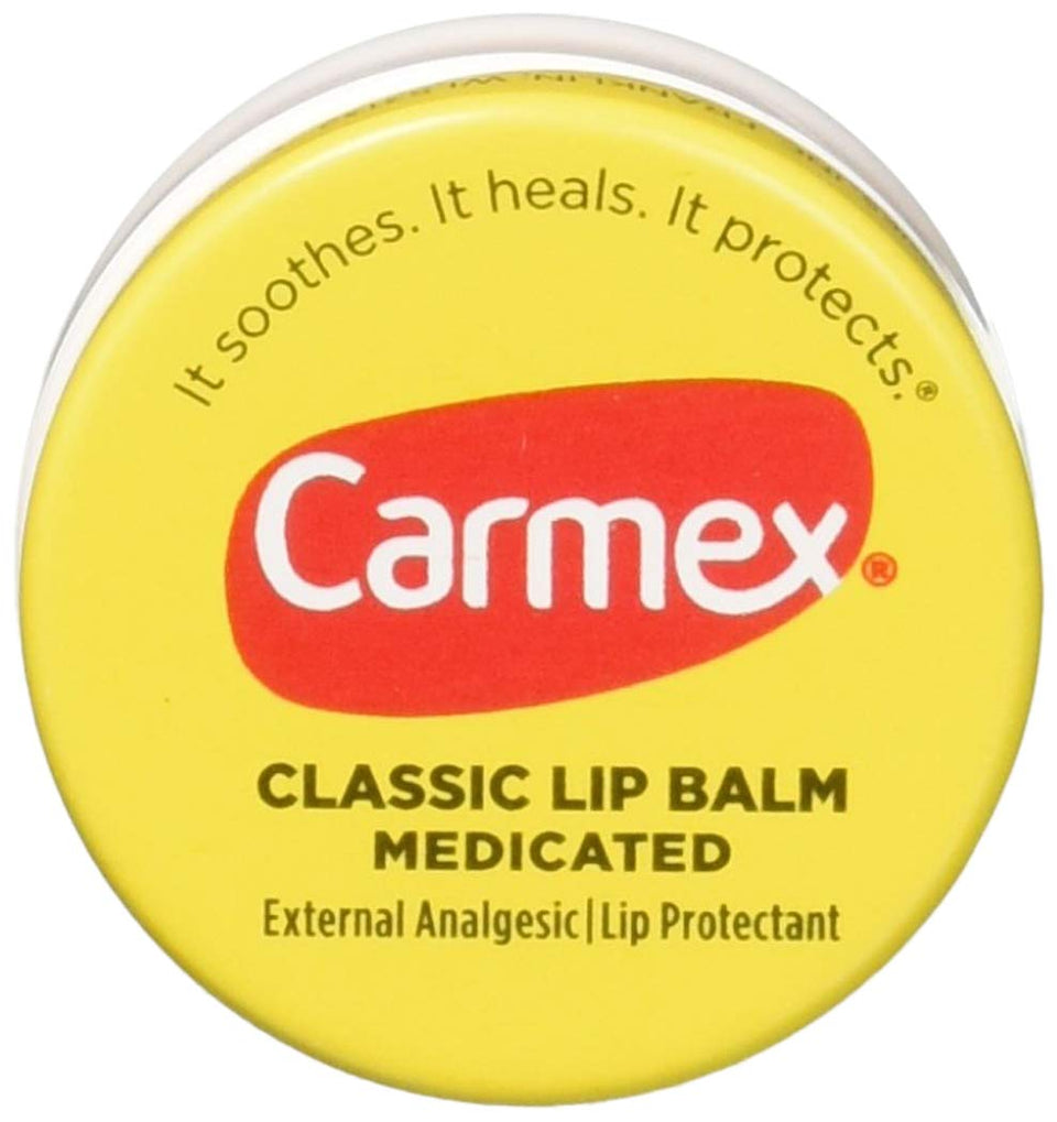 Carmex classic pack front showing tube label and size for trusted lip protection