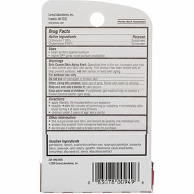 Carmex click-stick cherry close-up texture highlighting smooth hydration