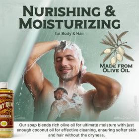 Carolina Castile Soap pouring to show concentrated texture and easy-dilution benefit