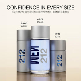 Carolina Herrera 212 atomizer in hand demonstrating 1.7 oz travel-friendly scale