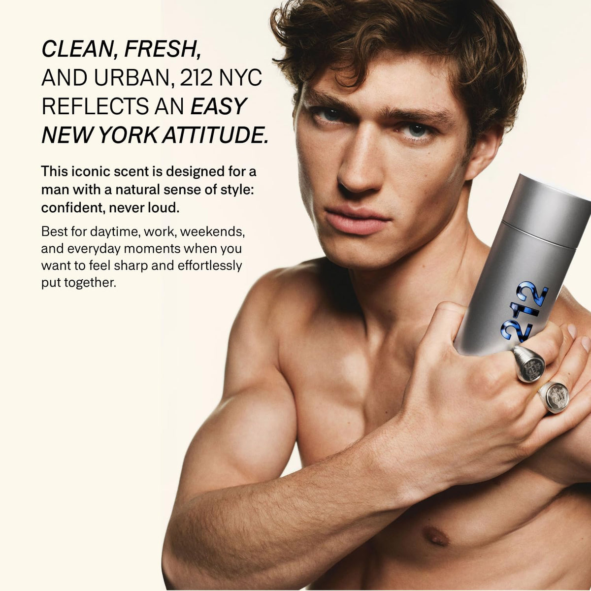 Carolina Herrera 212 cap and spray closeup showing quality atomizer for even application