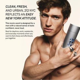 Carolina Herrera 212 cap and spray closeup showing quality atomizer for even application