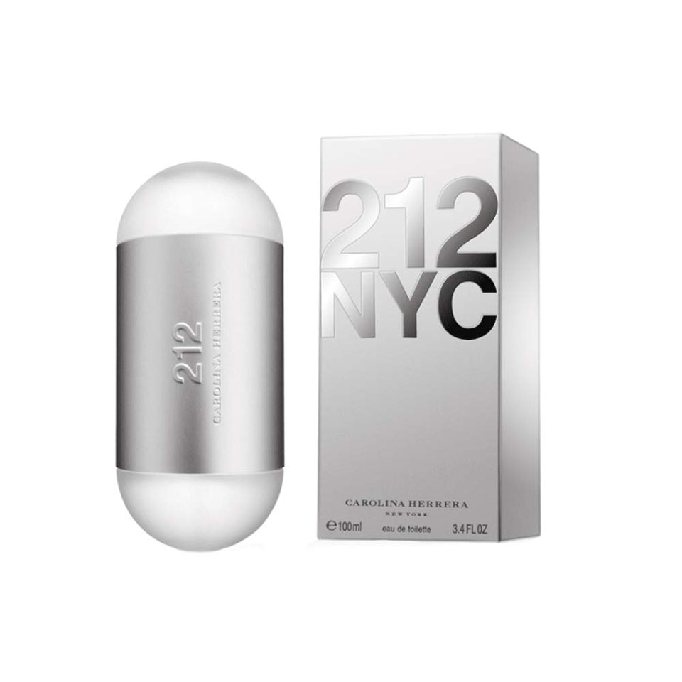 Carolina Herrera 212 front bottle showing sleek design and easy application benefit