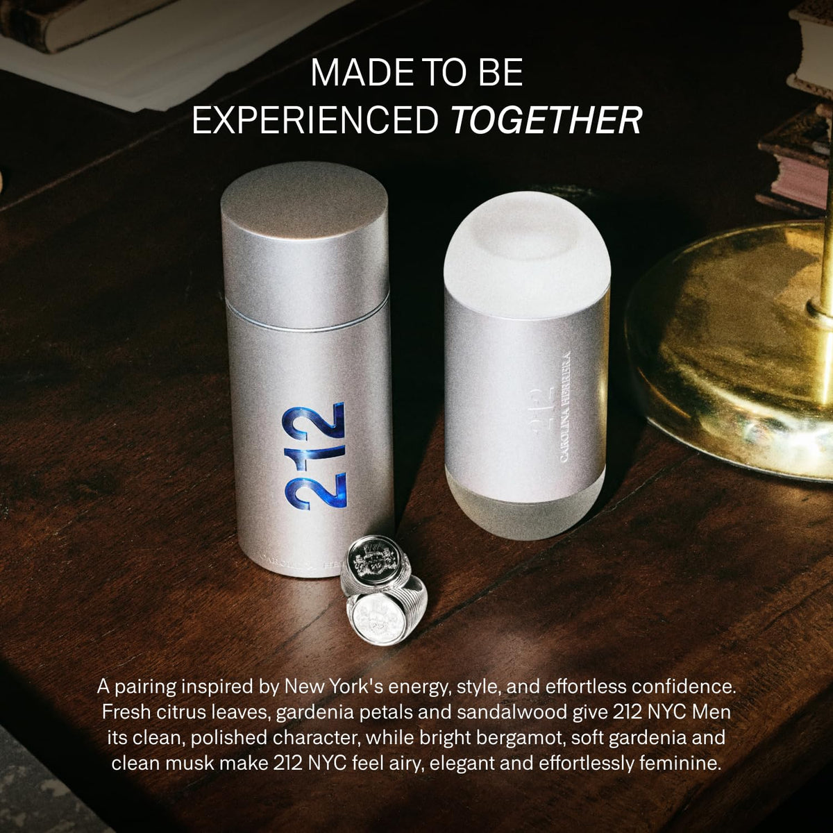 Carolina Herrera 212 lifestyle city scene evoking Manhattan energy and daytime wearability
