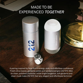Carolina Herrera 212 lifestyle city scene evoking Manhattan energy and daytime wearability