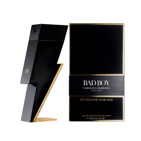 Carolina Herrera Bad Boy bolt-shape detail highlights designer form and contrast