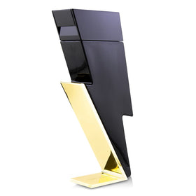 Carolina Herrera Bad Boy gold accent closeup emphasizes premium finish and elegance