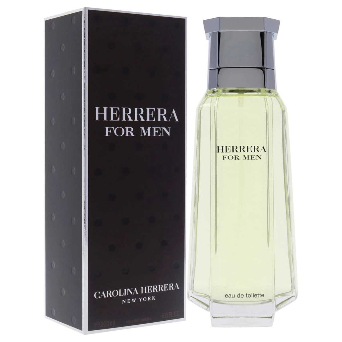 Carolina Herrera bottle closeup highlighting glass texture and spray nozzle for precise application