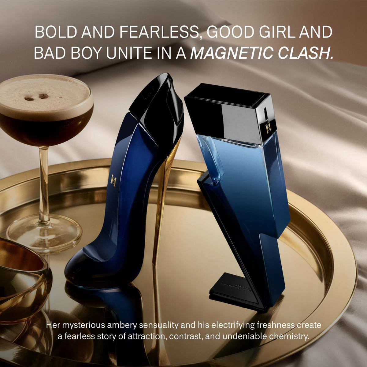 Carolina Herrera Good Girl held in hand to show 2.7 oz scale and travel practicality benefit