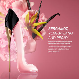 Carolina Herrera heel-shaped bottle detail highlighting luxe craftsmanship