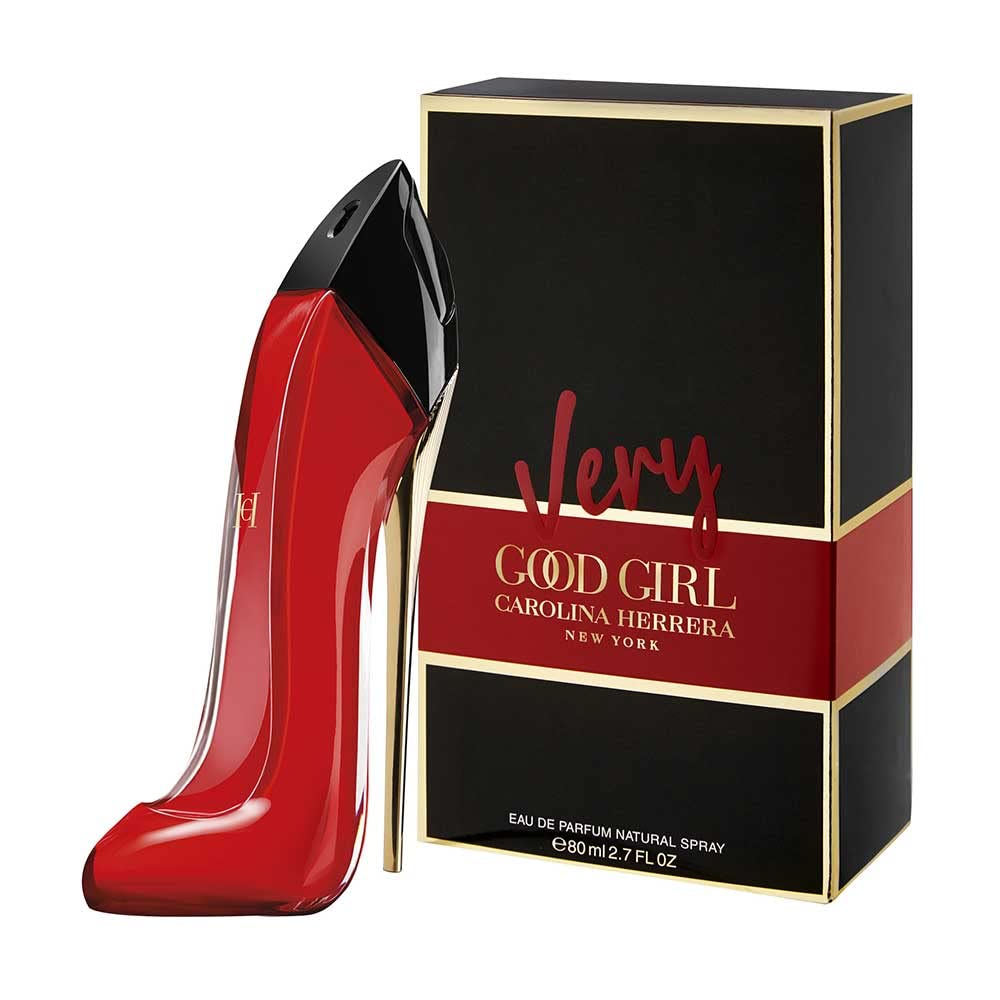 Carolina Herrera Very Good Girl lifestyle styled shot suggesting confidence and joyful wear