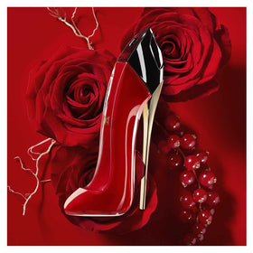 Carolina Herrera Very Good Girl side profile highlights bottle silhouette and premium finish