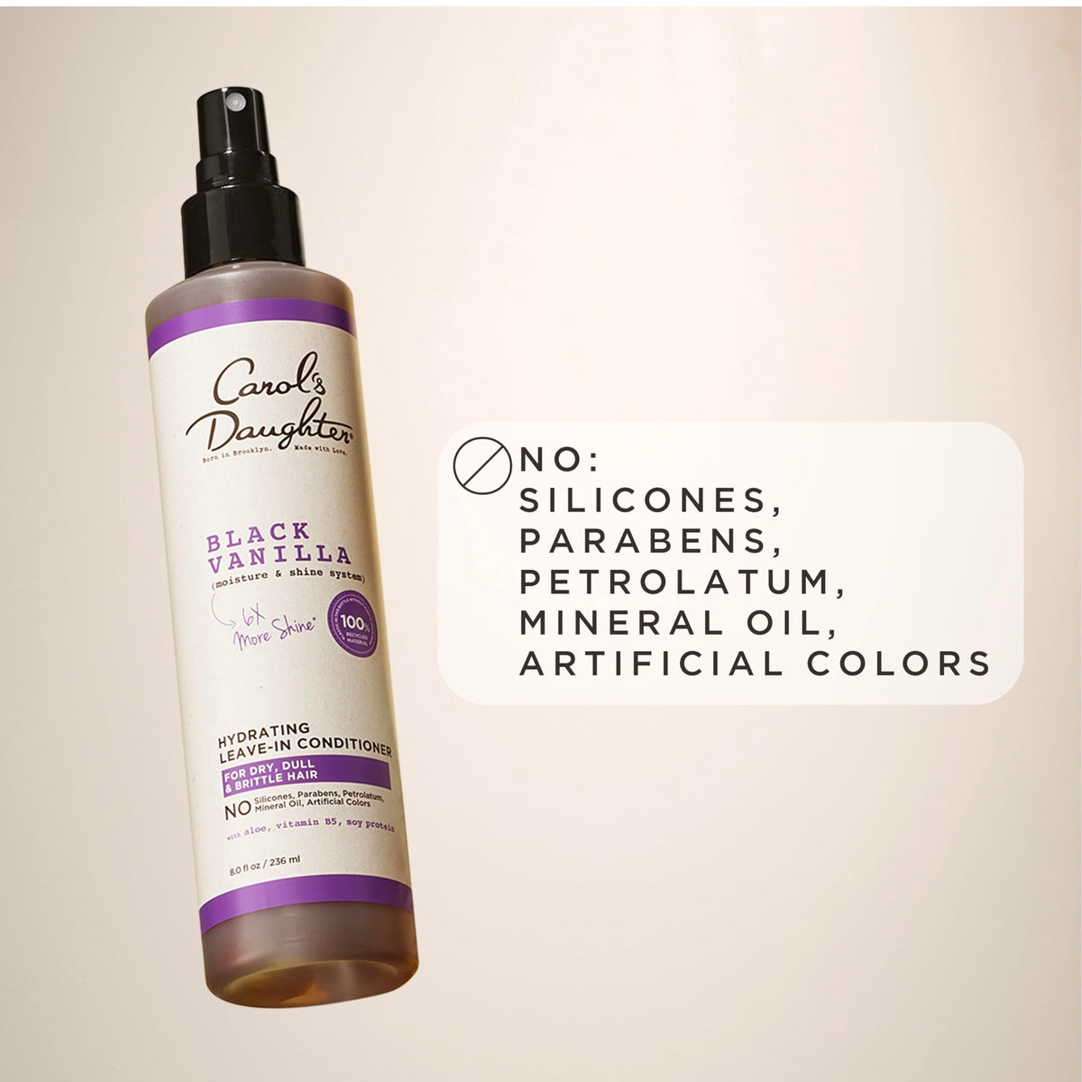 Carol's Daughter on bathroom shelf styled for everyday routine convenience