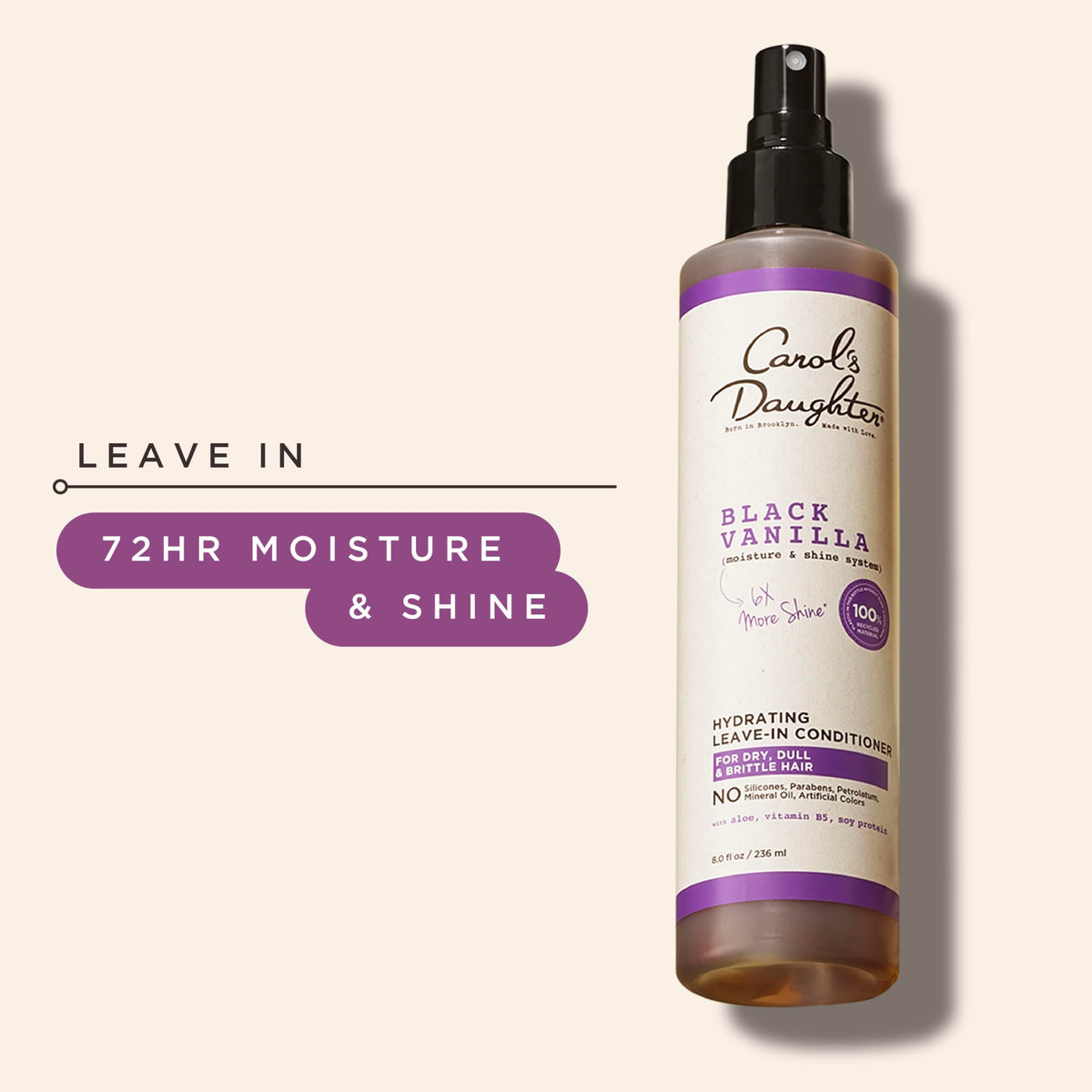 Carol's Daughter being sprayed onto curly hair to improve detangling