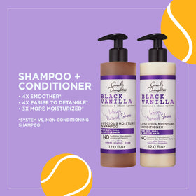 Carol's Daughter shampoo pump close-up showing easy dispensing for wet hair