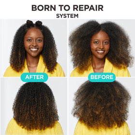 Carol's Daughter before and after curls showing reduced frizz and definition