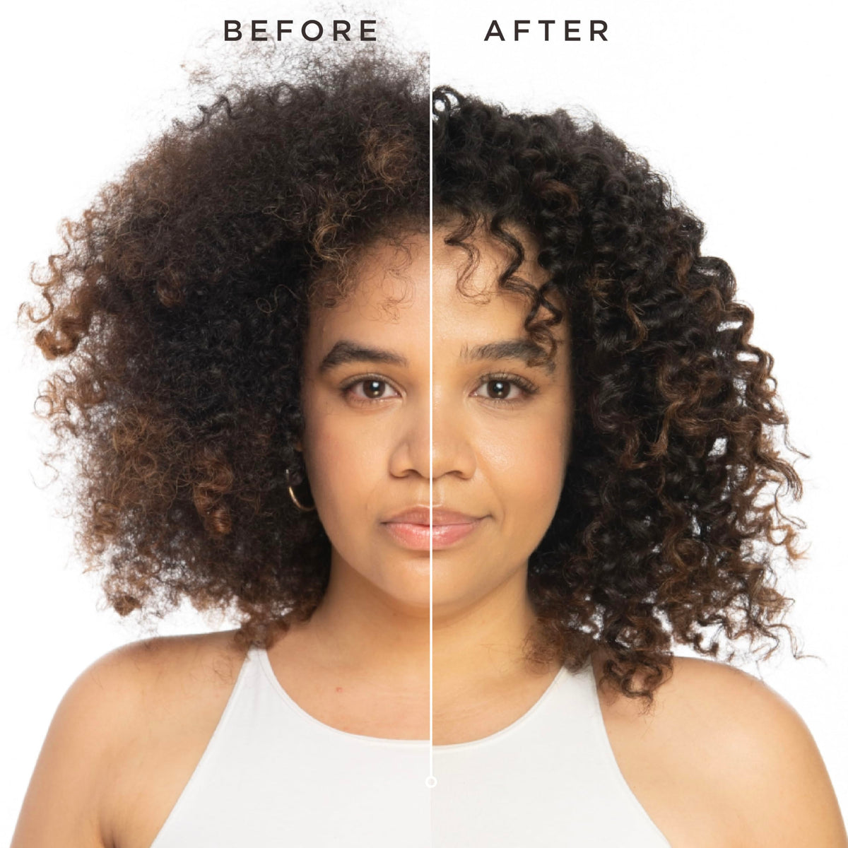 Carol's Daughter cream in hand demonstrating easy application and detangling