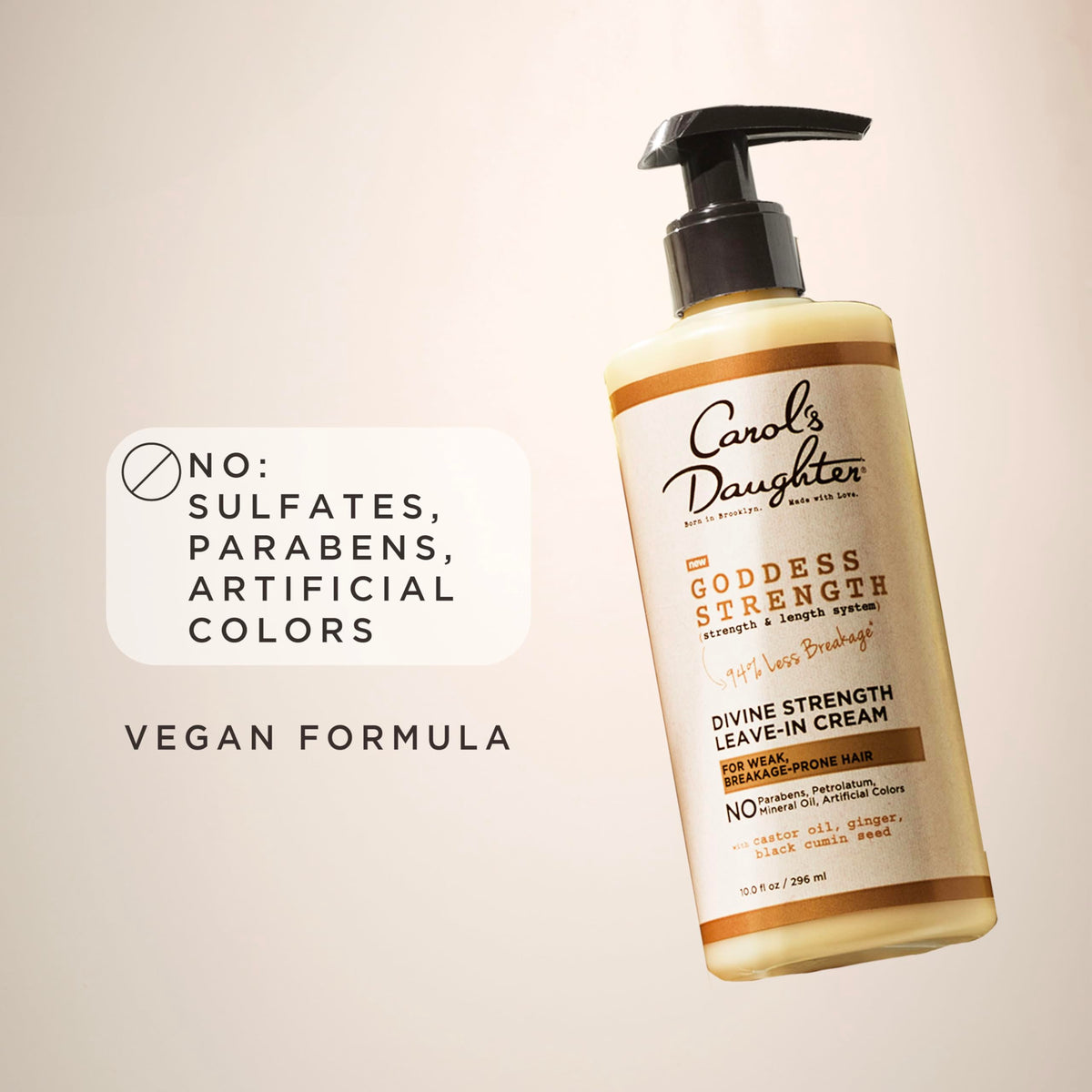 Carol's Daughter leave-in next to shampoo and conditioner illustrating coordinated routine