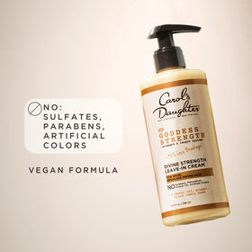 Carol's Daughter leave-in next to shampoo and conditioner illustrating coordinated routine