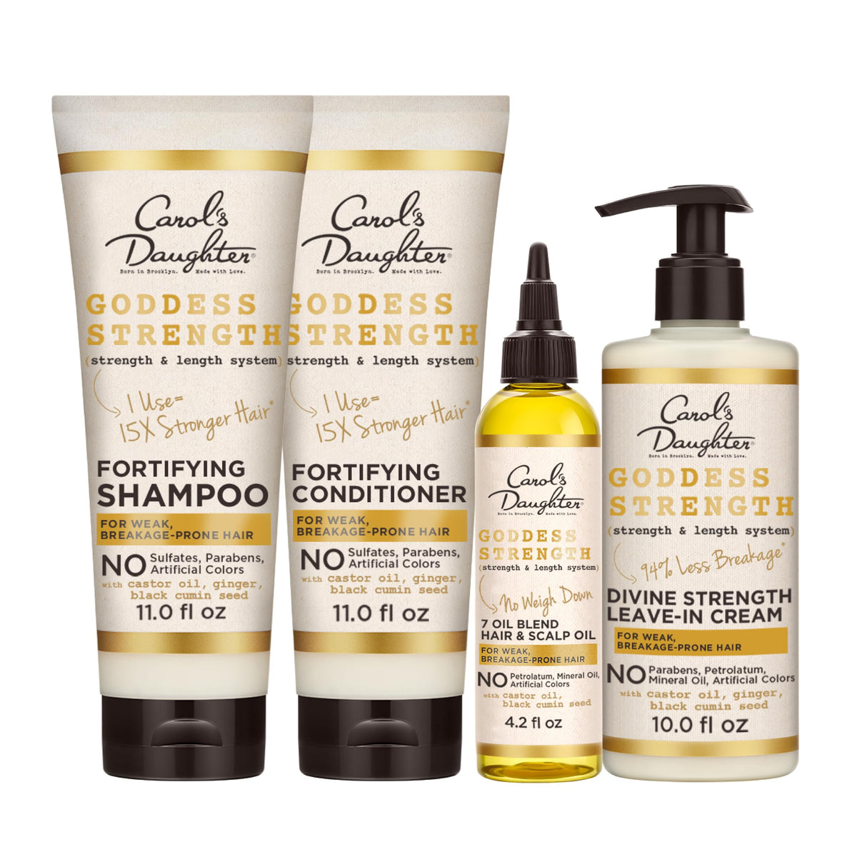 Carol's Daughter front packaging shot highlighting complete strength kit benefits