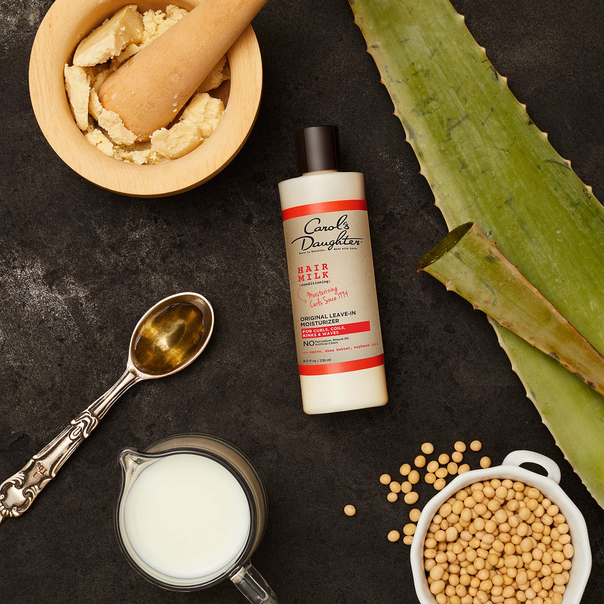 Carol's Daughter ingredients agave and shea highlighting hydration