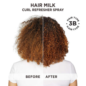 Carol's Daughter mist spraying in air showing fine dispersion to refresh curls