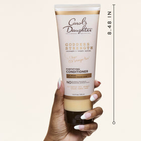 Carol's Daughter label close-up highlighting product claims and ingredients