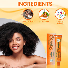 CAROTÏS with carrot oil bottle highlighting natural carrot-derived radiance support